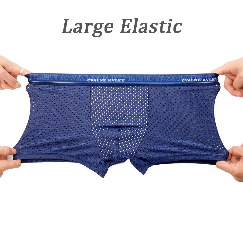 4Pcs Mesh Breathable Ice Silk Underwear Boxer