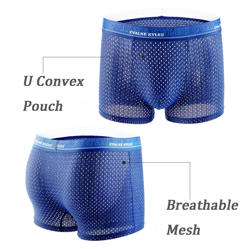 4Pcs Mesh Breathable Ice Silk Underwear Boxer