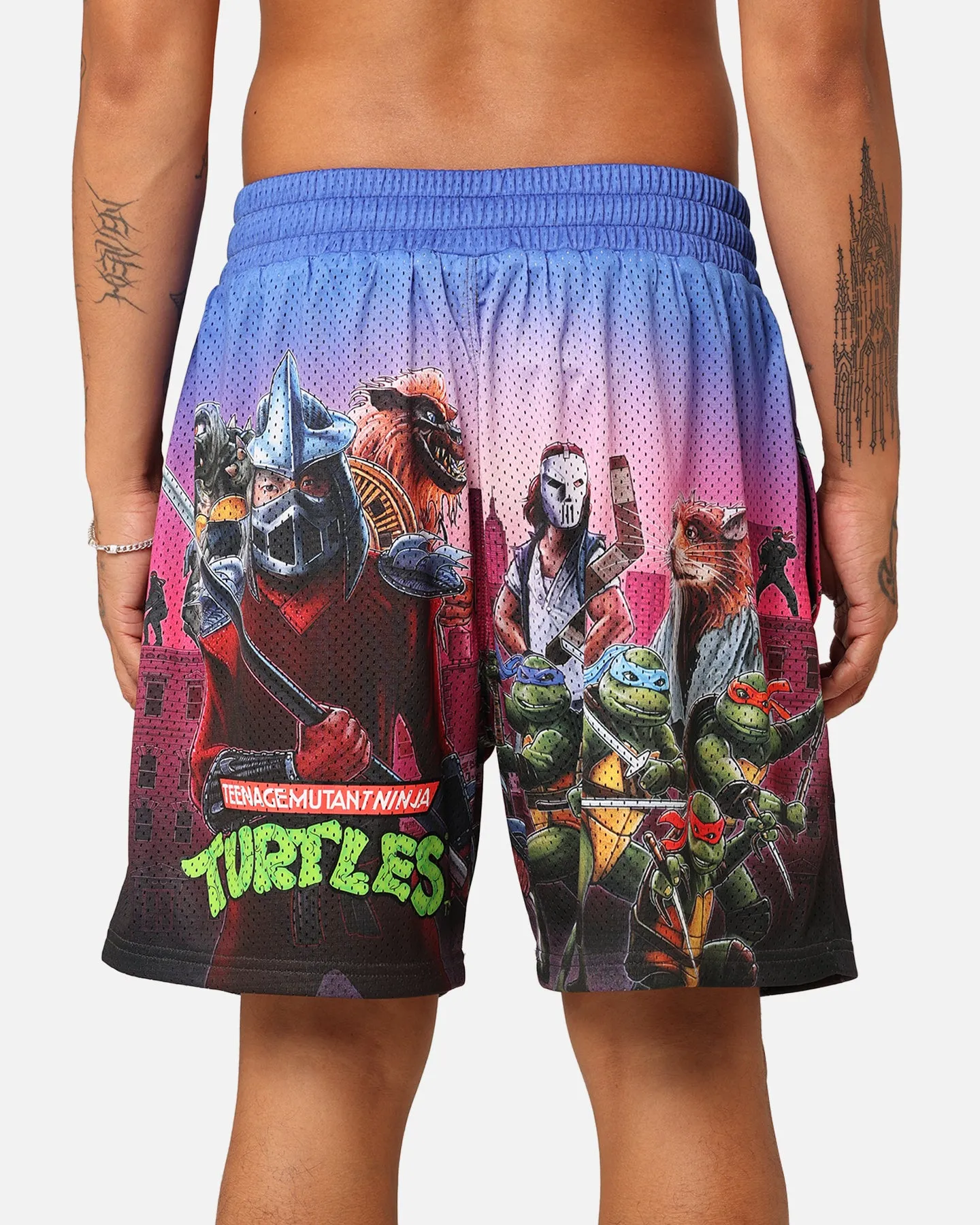 American Thrift X Teenage Mutant Ninja Turtles Poster Retro Mesh Shorts Purple/Multi