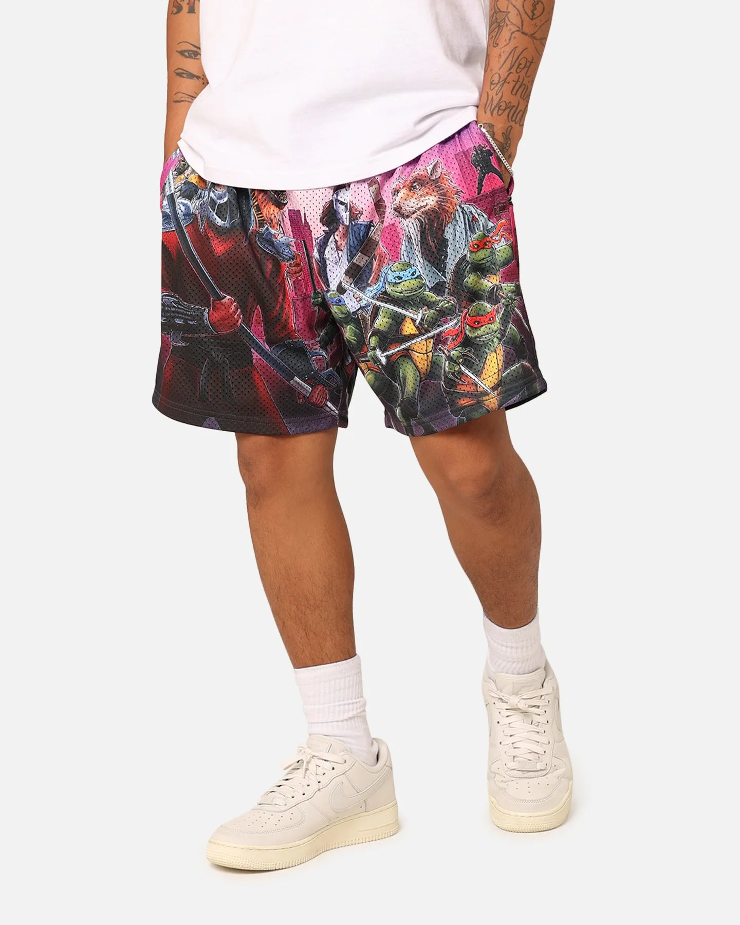 American Thrift X Teenage Mutant Ninja Turtles Poster Retro Mesh Shorts Purple/Multi