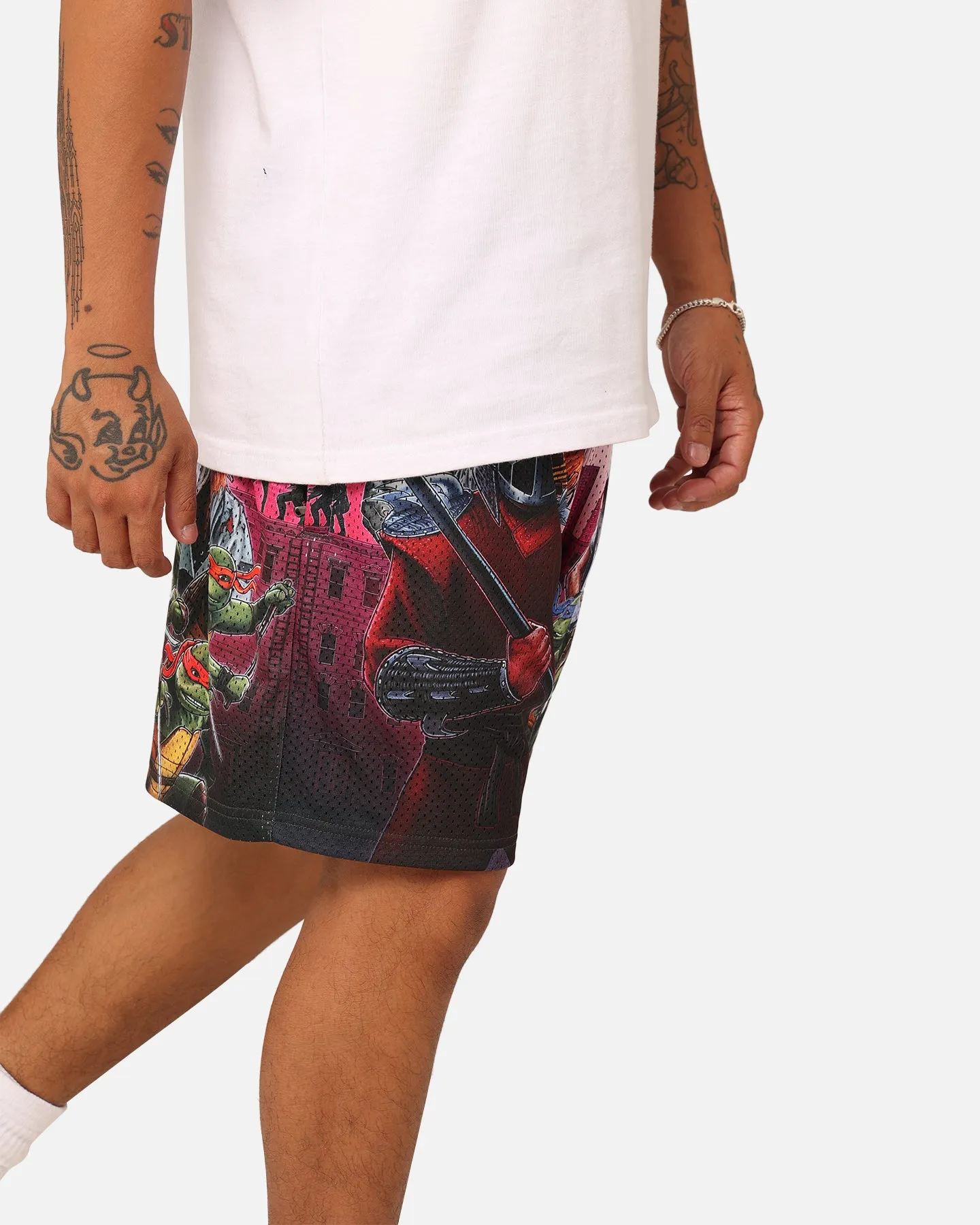 American Thrift X Teenage Mutant Ninja Turtles Poster Retro Mesh Shorts Purple/Multi