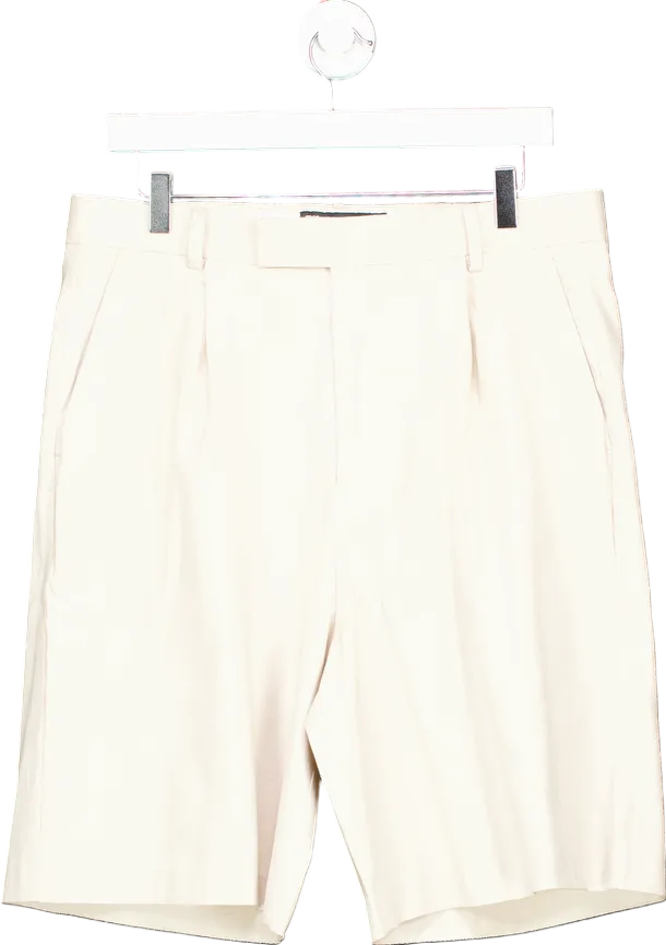 ASOS Design Cream Tailored Shorts UK 34W