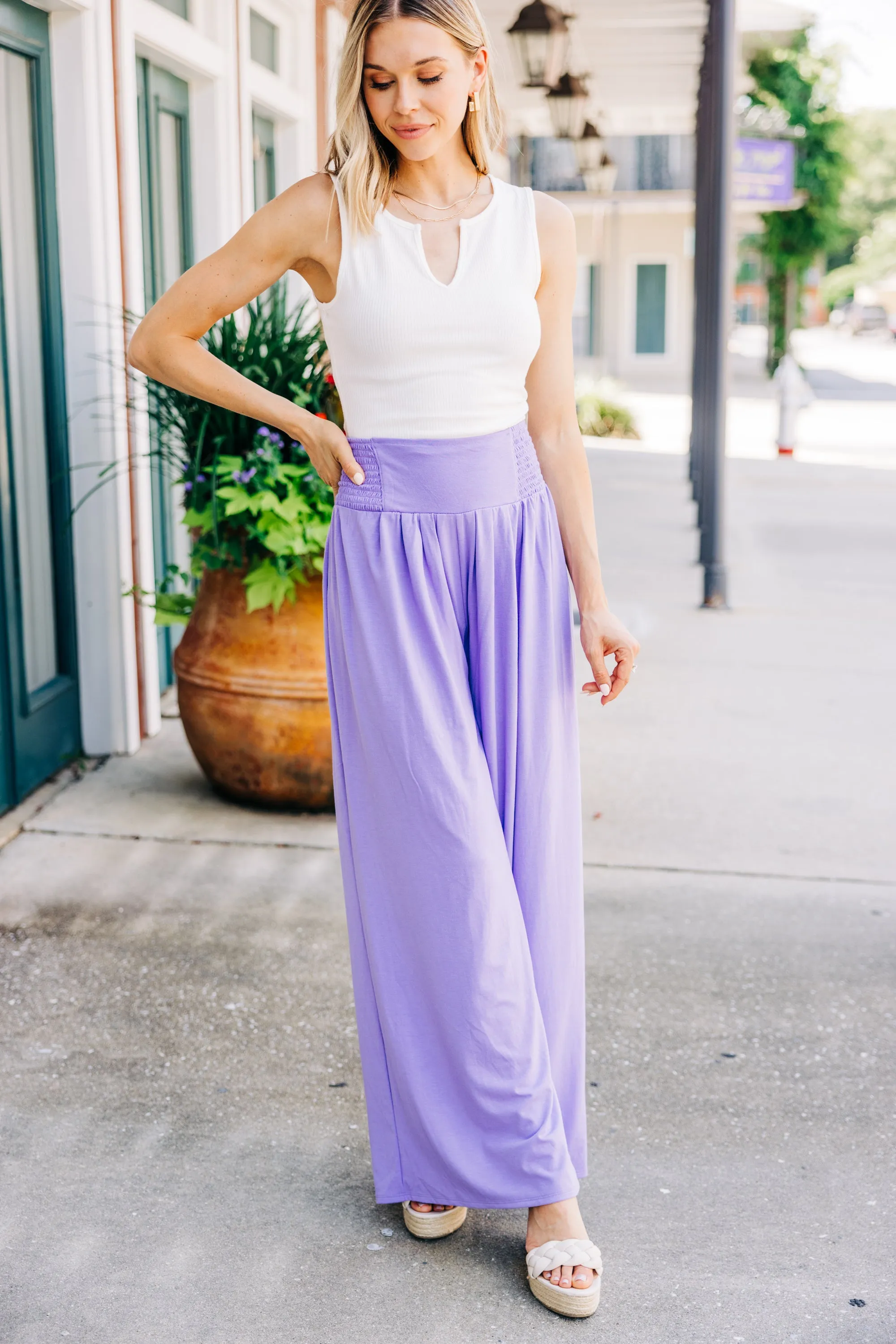 Back To Fun Lavender Purple Wide Leg Pants