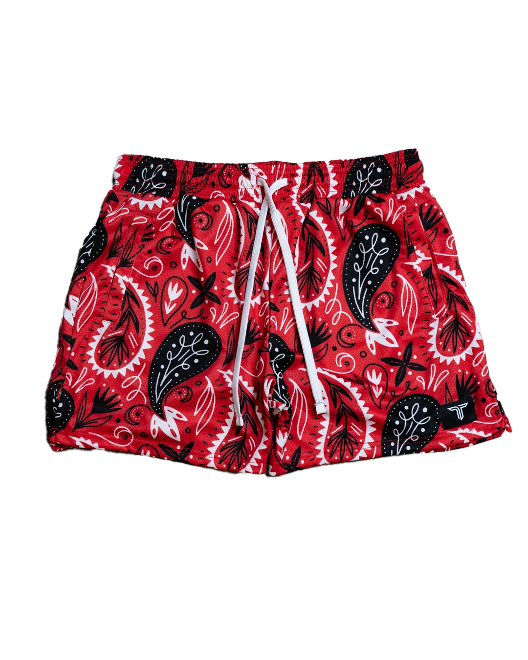 Bandana Mesh Training Short (5" Inseam) - Red