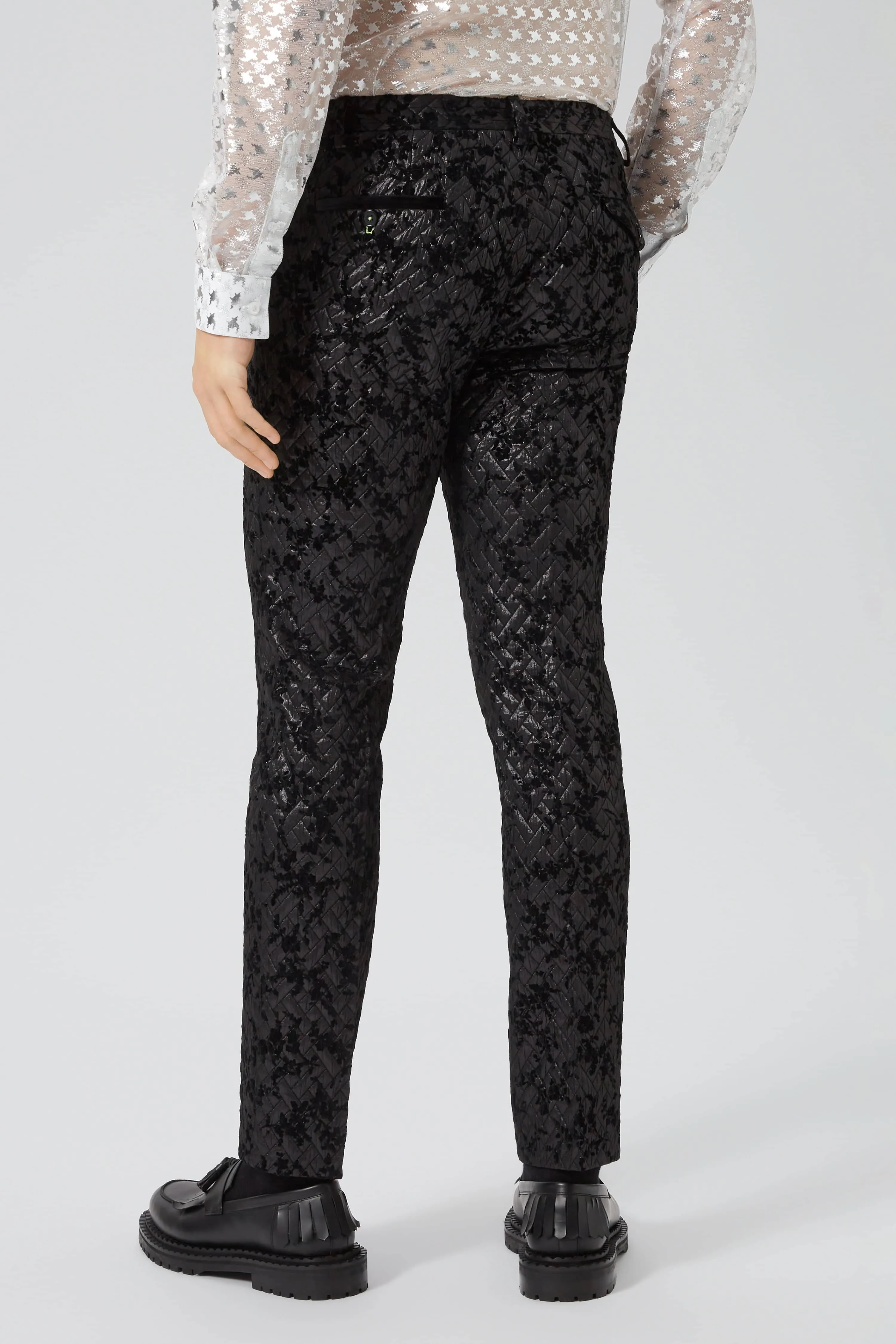 Barbee Skinny Fit Black Jacquard Suit - ARCHIVE