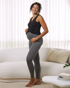 Basic Cotton Maternity Leggings Charcoal