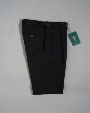 Berwich Retrolong Wool Cotton Trousers  / Black