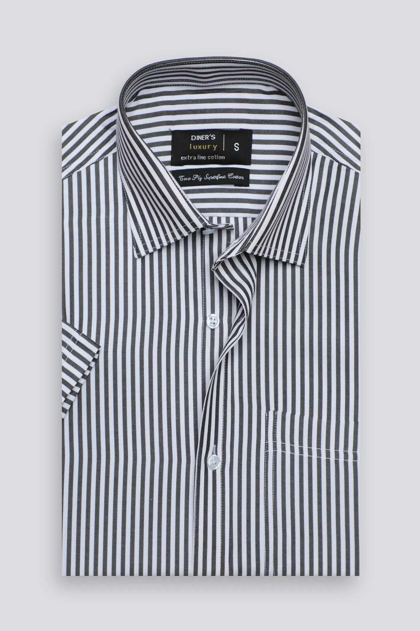 Black Bengal Stripe Formal Shirt (Half Sleeves)