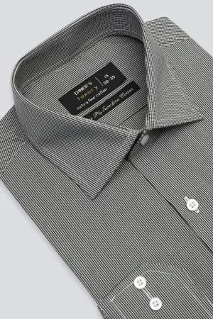 Black Houndstooth Check Formal Shirt