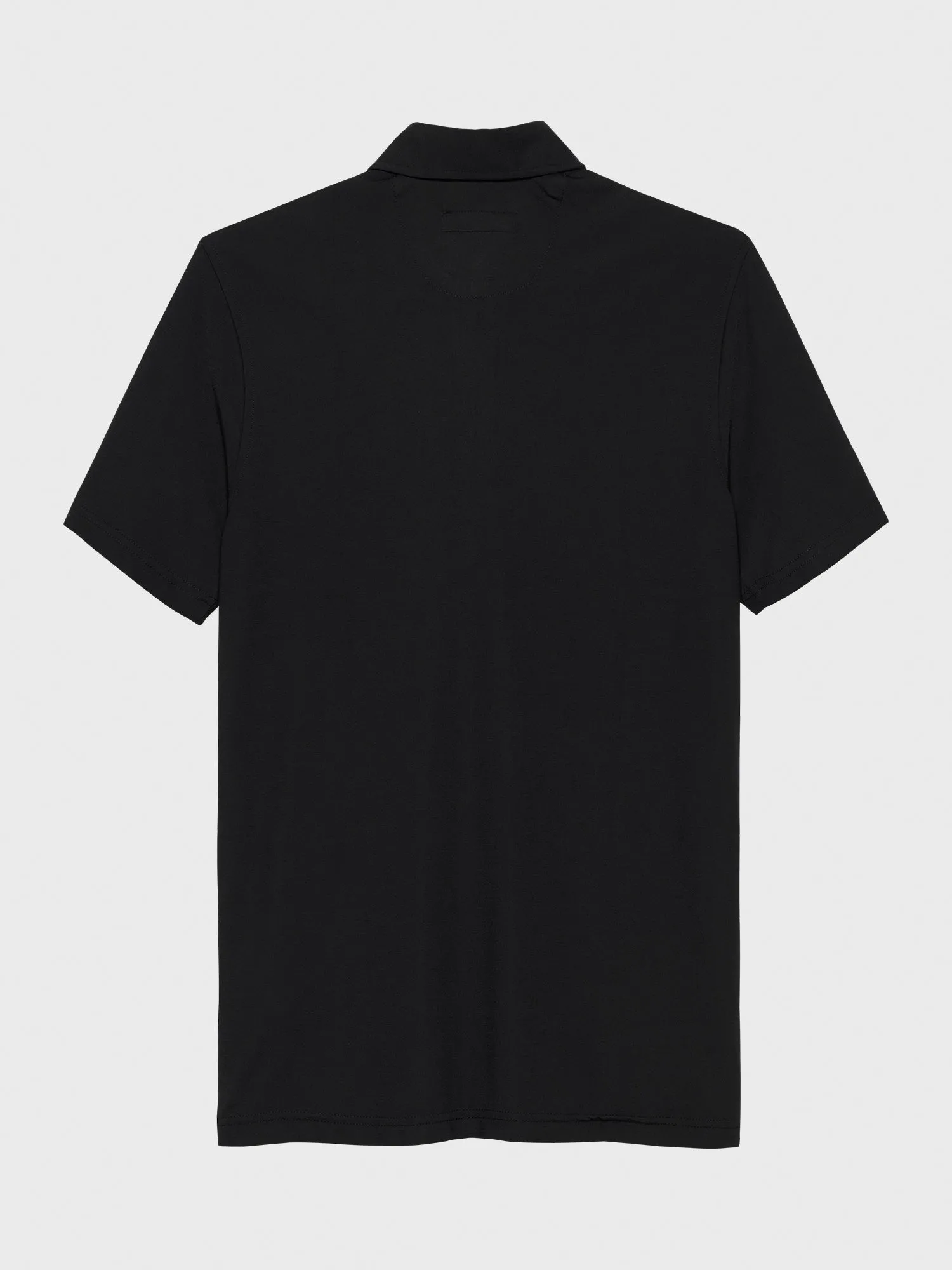 BLACK MERSINO POLO SHIRT