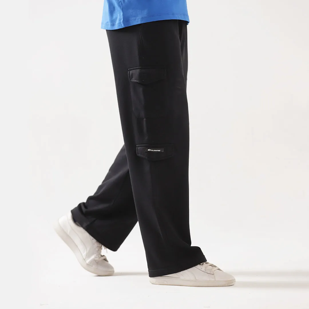 Black Wide Leg Cargo Unisex Trouser