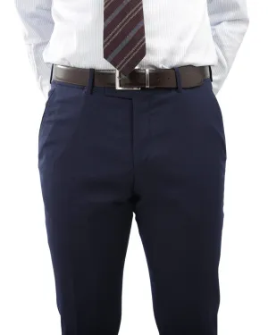 Blue Basketweave Suit Trousers