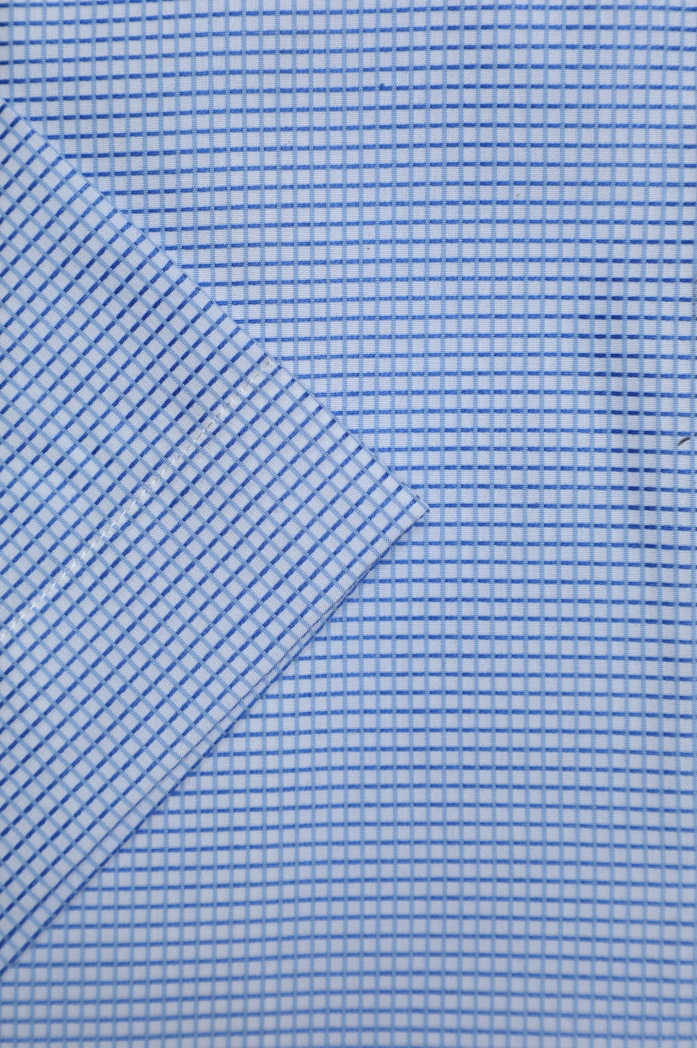 Blue Mini-Check Formal Shirt (Half Sleeves)