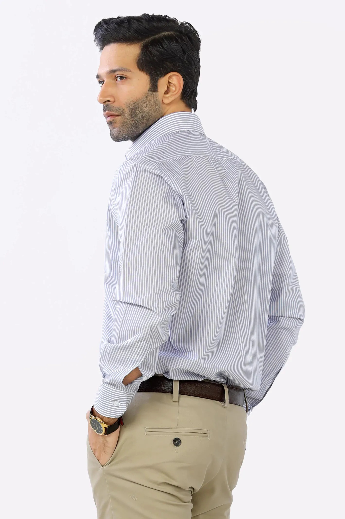 Blue Pencil Stripe Formal Shirt