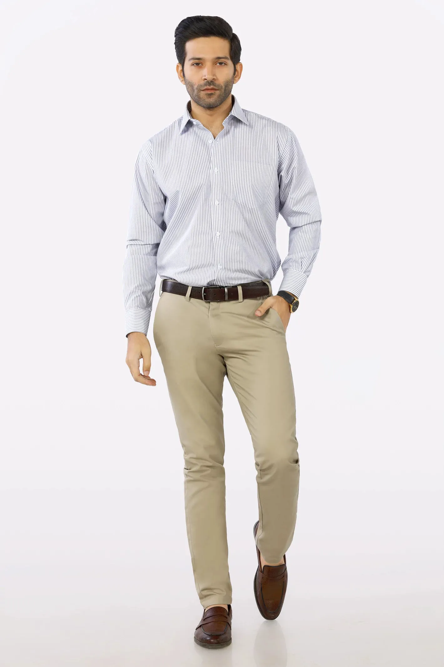 Blue Pencil Stripe Formal Shirt