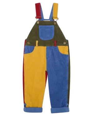 Boys Patchwork Chunky Cord Dungarees in Muted