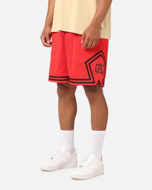 Carre Fold Mesh Basketball Shorts Red/Black