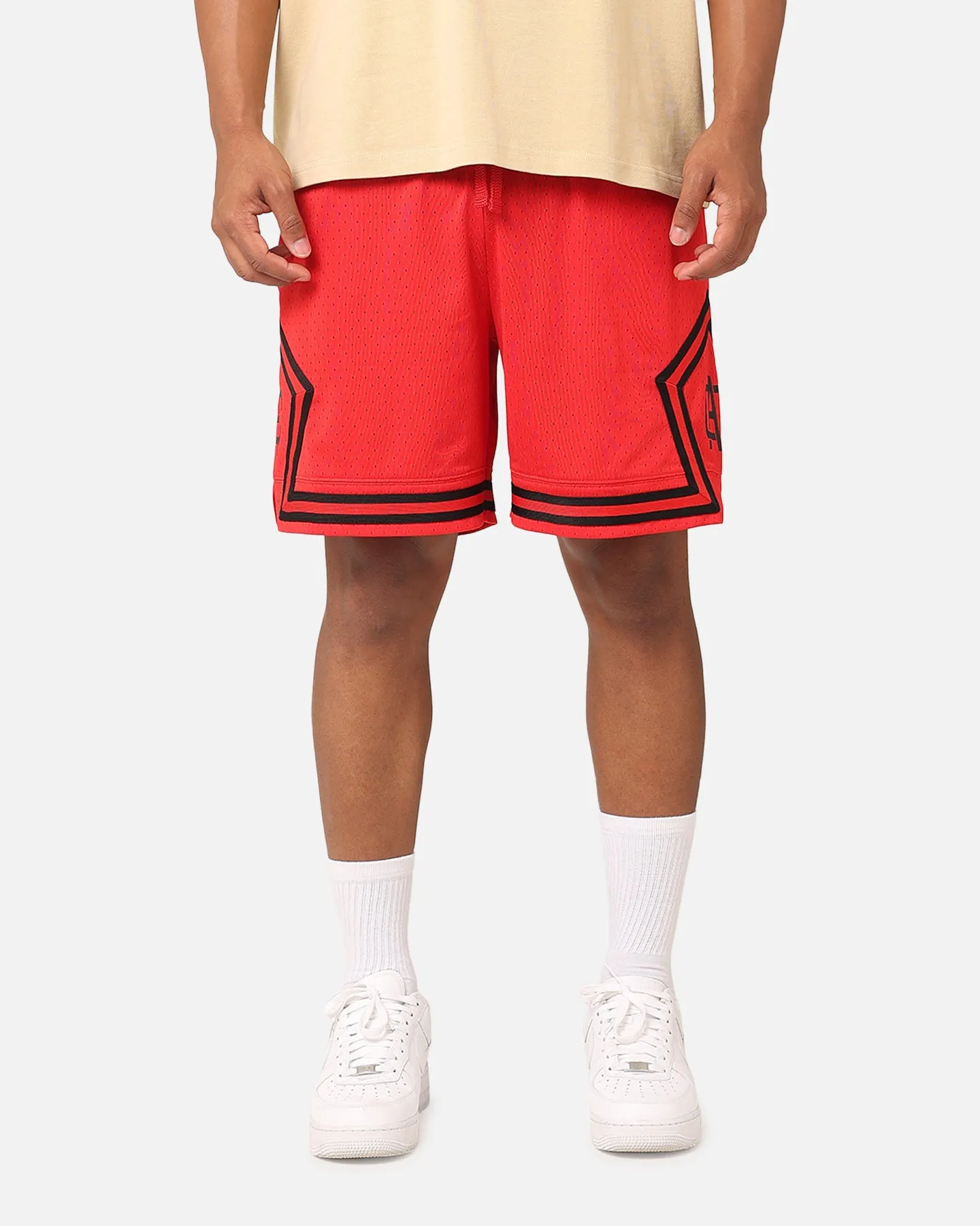 Carre Fold Mesh Basketball Shorts Red/Black