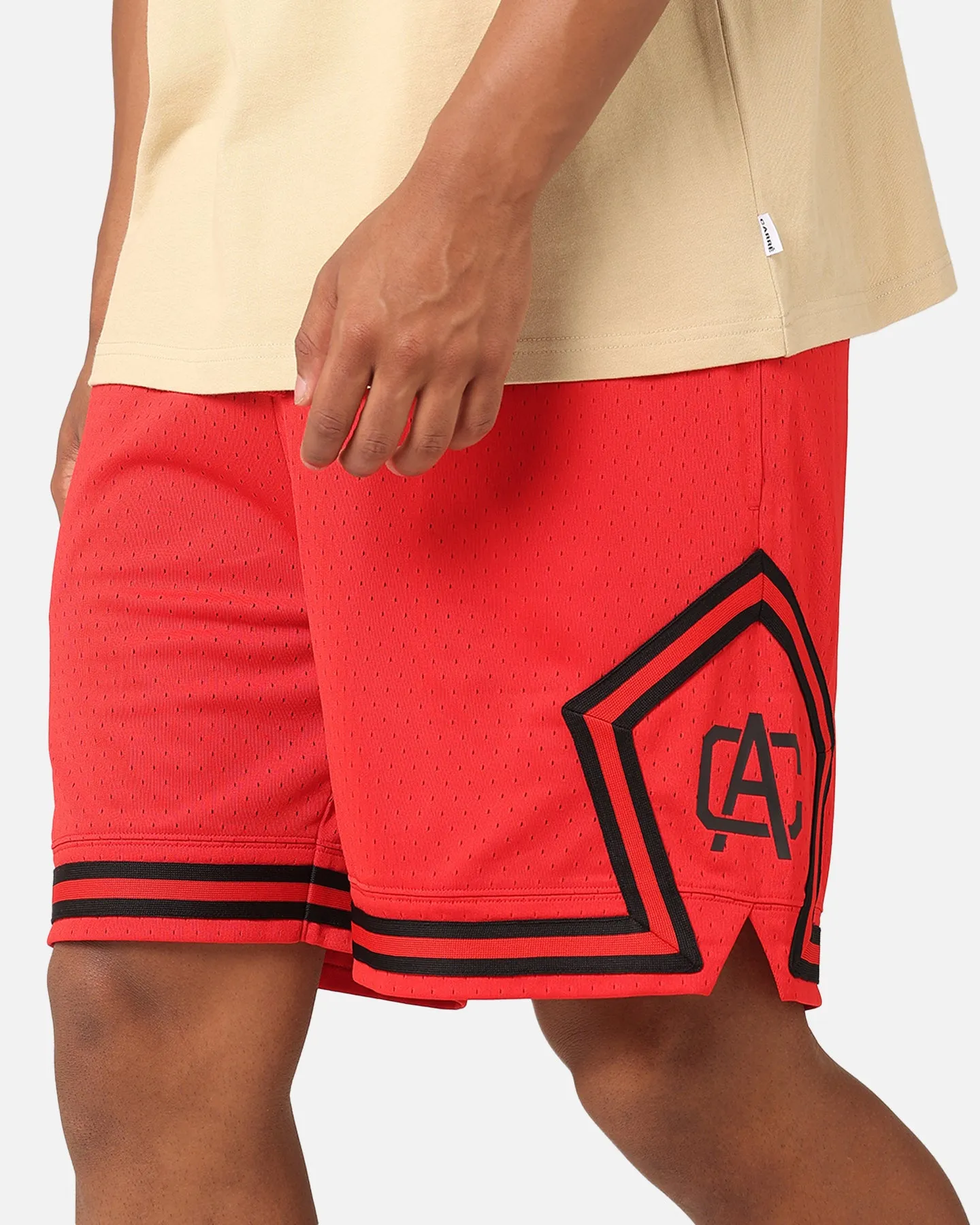 Carre Fold Mesh Basketball Shorts Red/Black