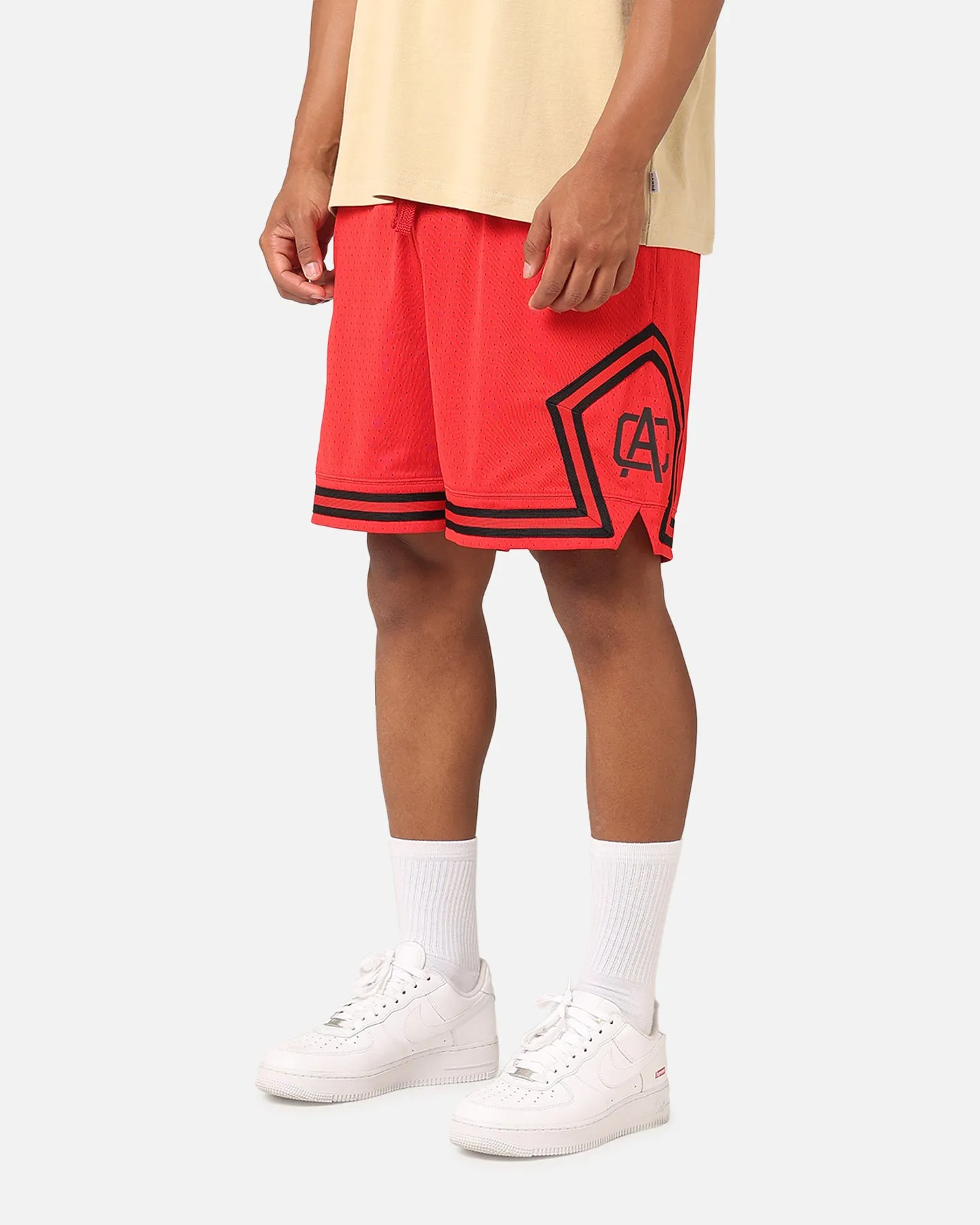 Carre Fold Mesh Basketball Shorts Red/Black