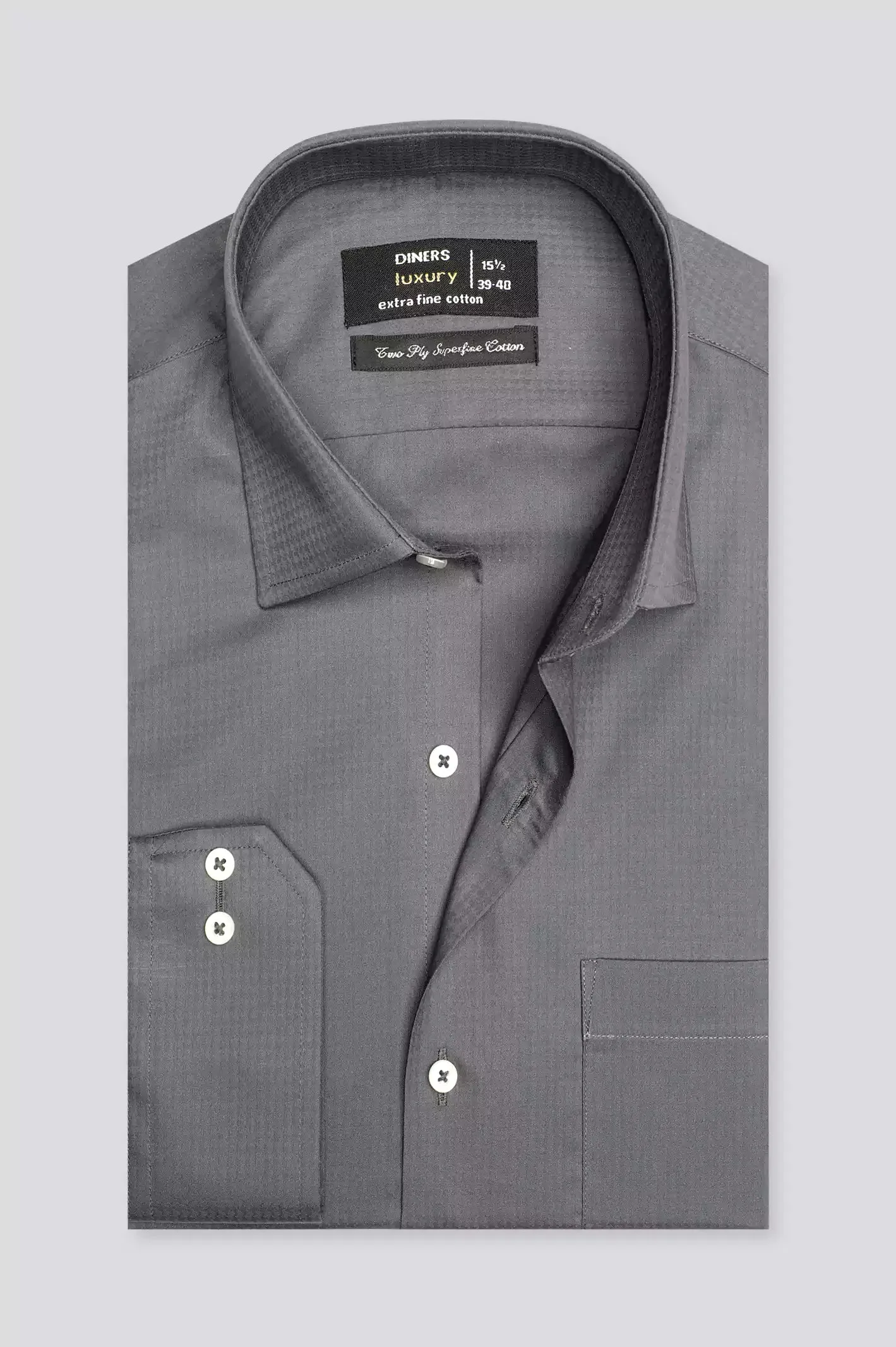 Charcoal Self Dobby Formal Shirt