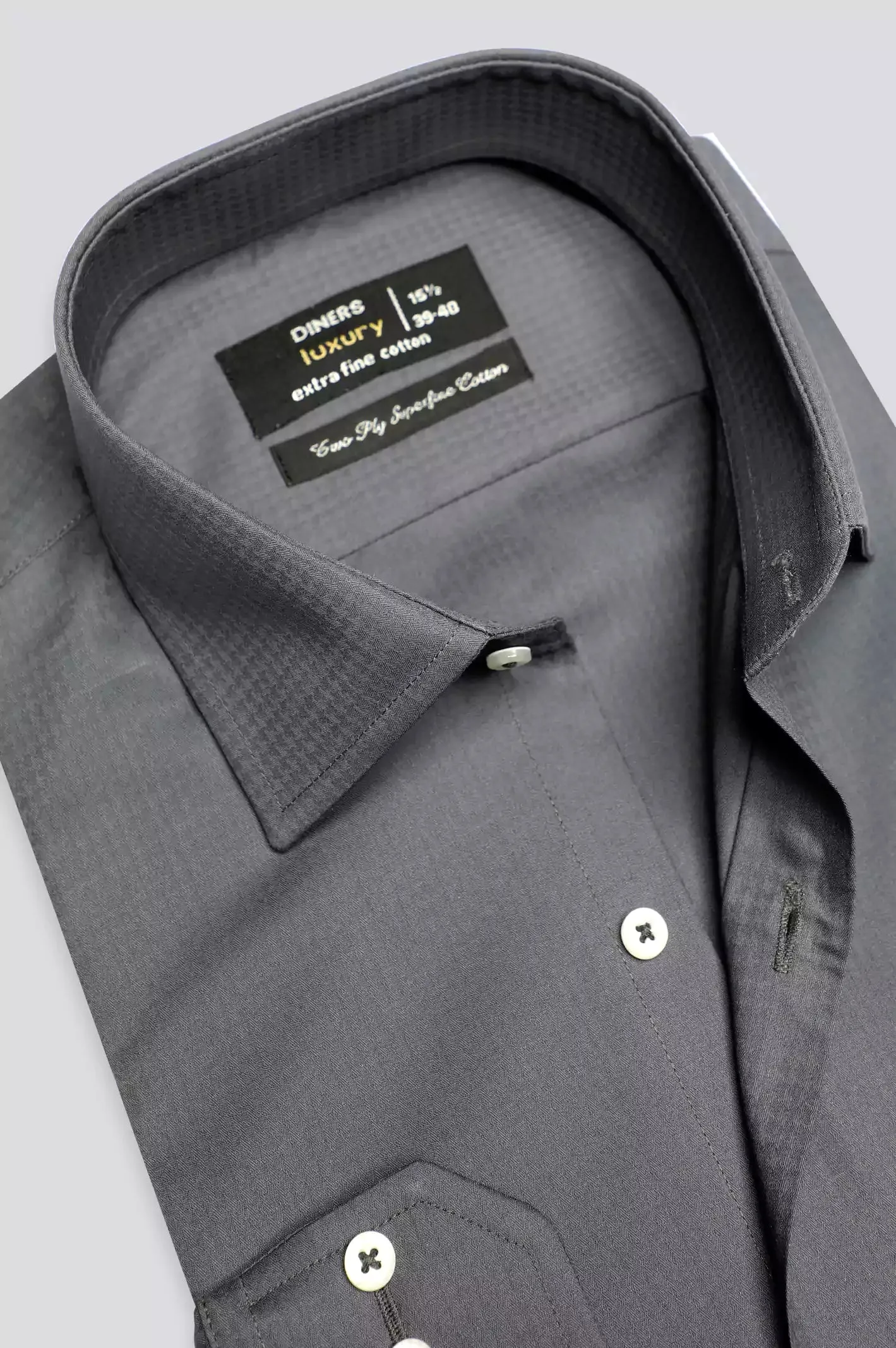 Charcoal Self Dobby Formal Shirt