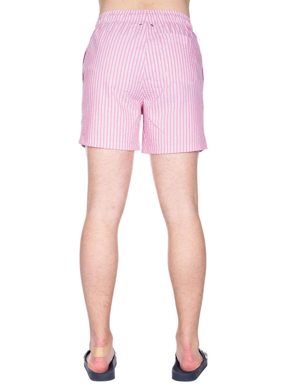 Classic Fit Seersucker Swim Shorts Perky Pink