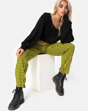 Dastan Trouser in Medium Gingham Yellow