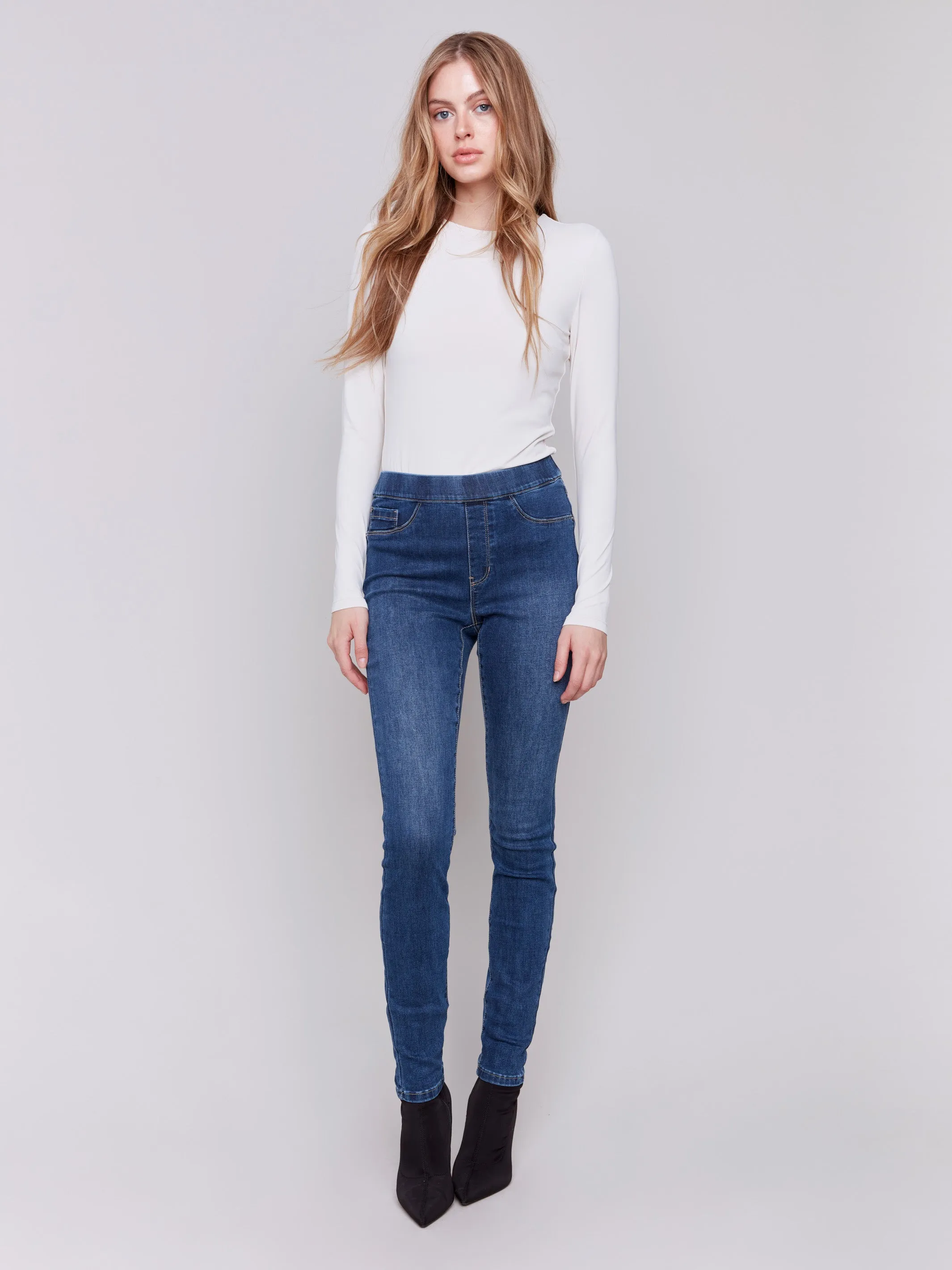 Denim Pull-On Pants - Indigo