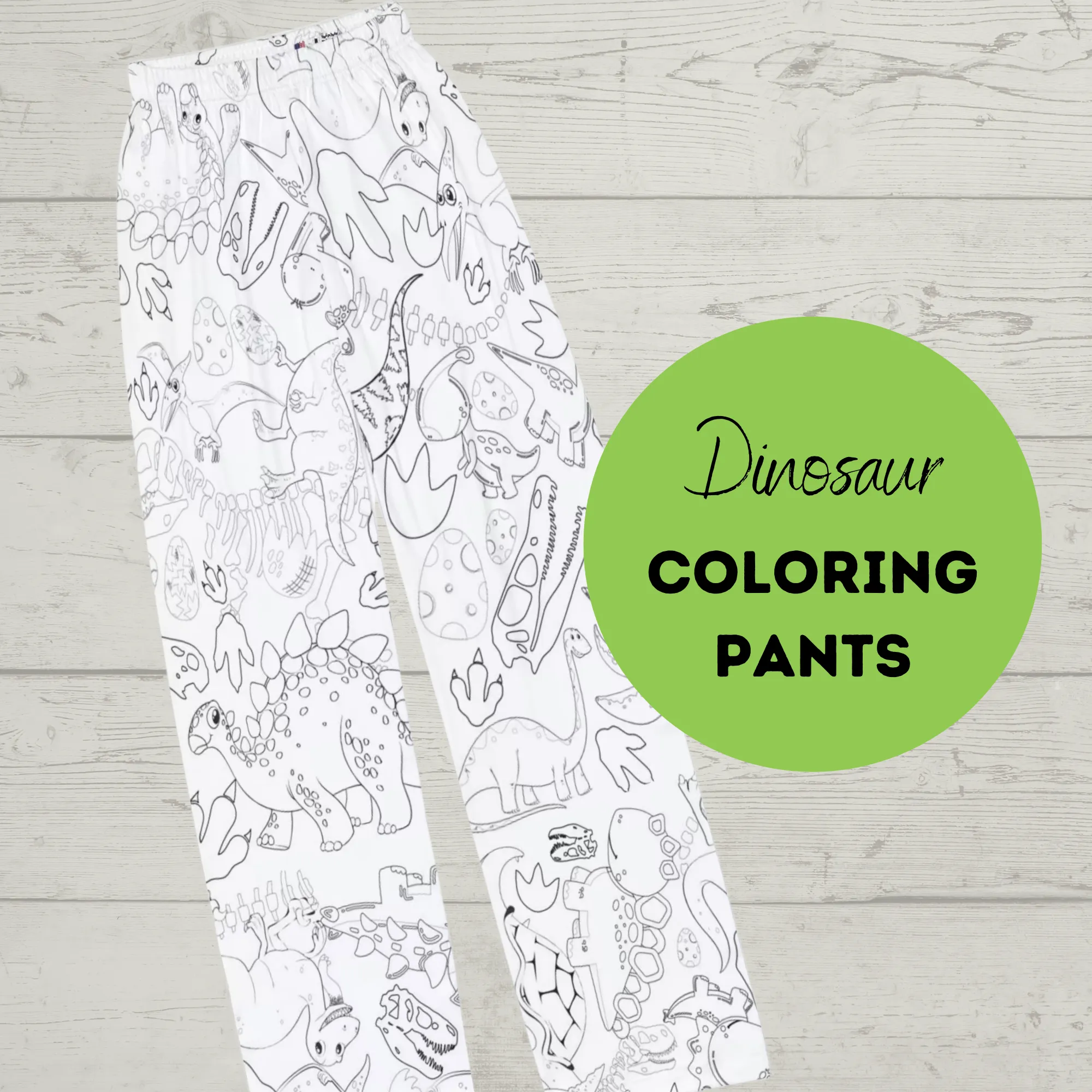 Dinosaur Coloring Pajama Pants for Kids