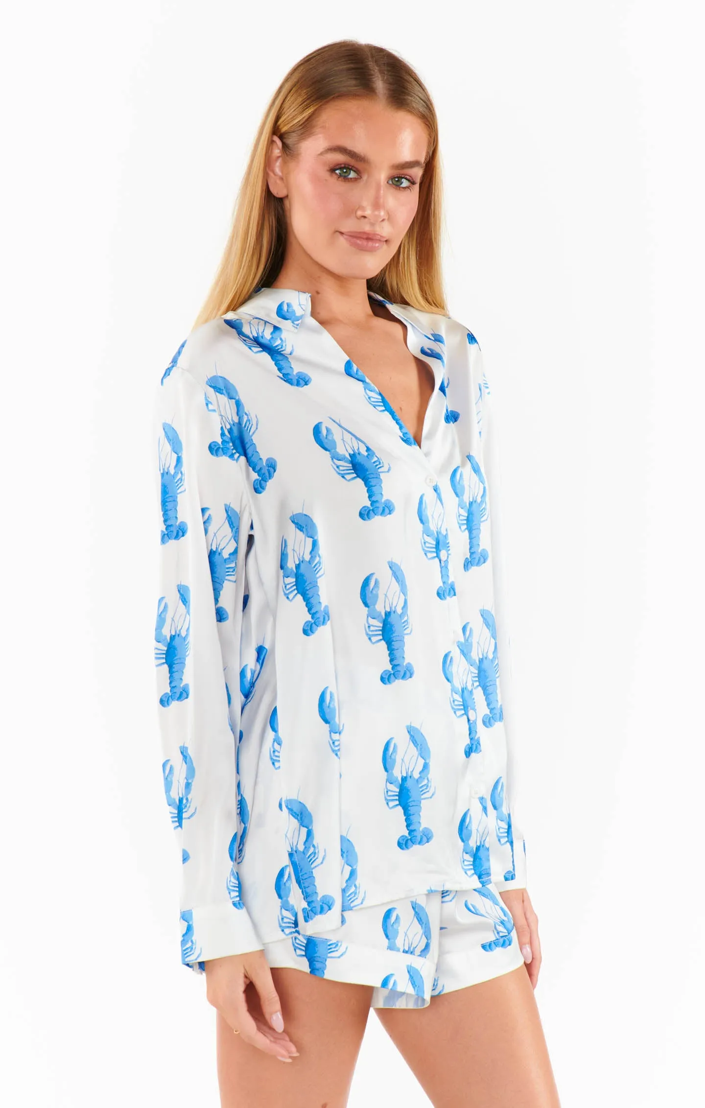 Early Riser PJ Set ~ Hamptons Lobster Silky