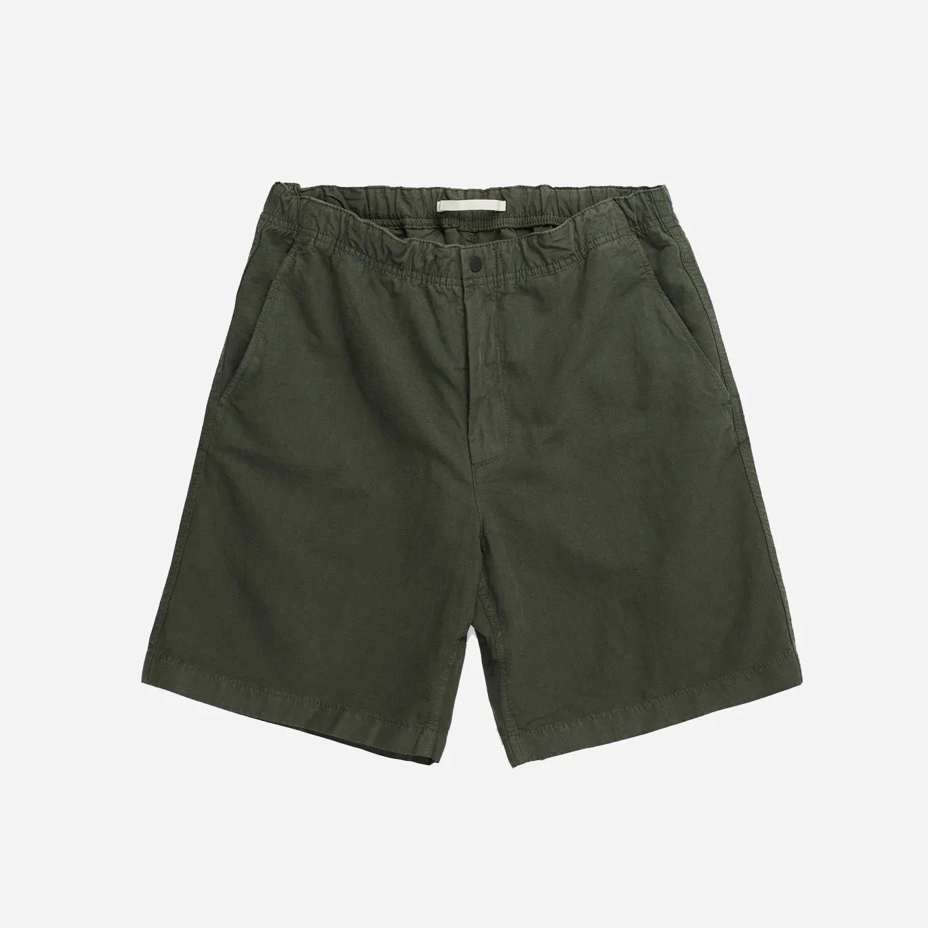 Ezra Relaxed Cotton Linen Short - Spruce Green