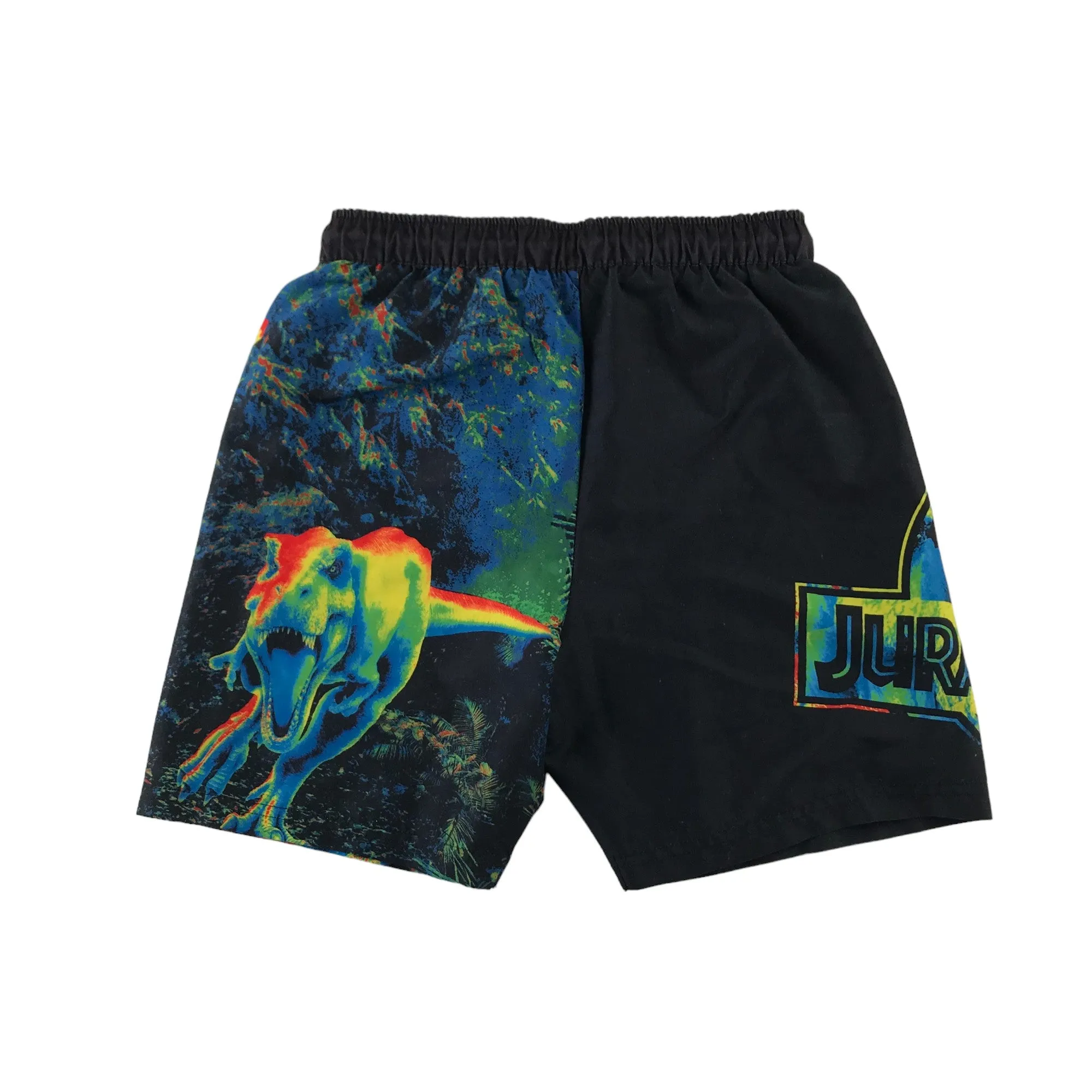 F&F swim trunks 11-12 years navy and multicolour Jurassic world dinosaur