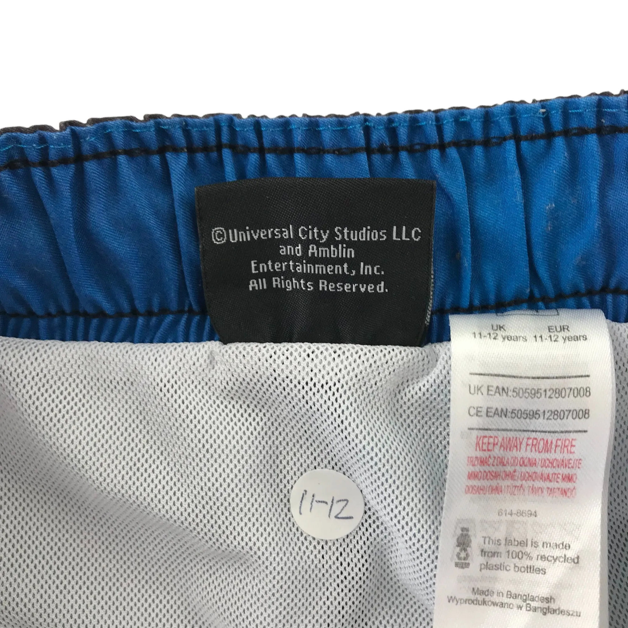 F&F swim trunks 11-12 years navy and multicolour Jurassic world dinosaur