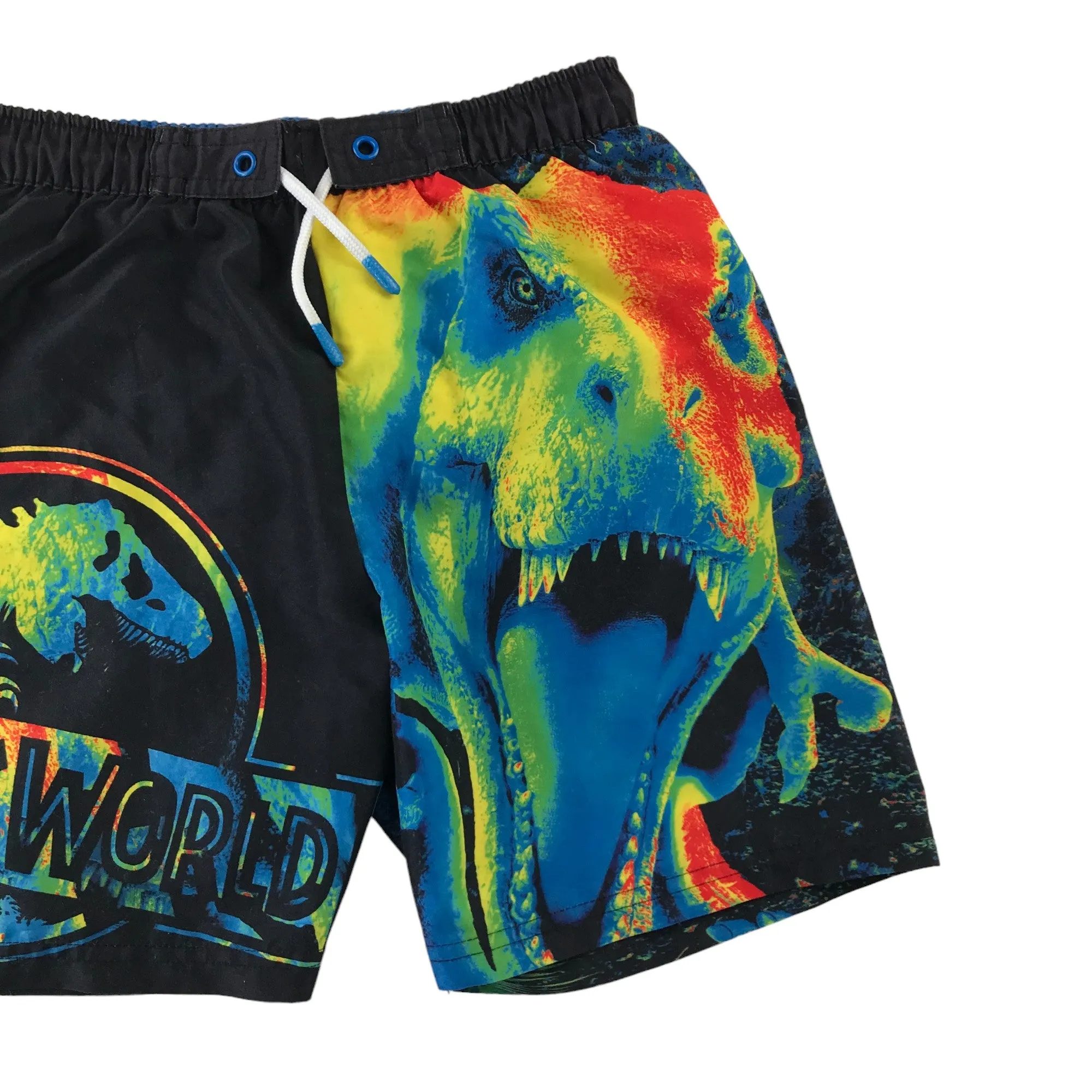 F&F swim trunks 11-12 years navy and multicolour Jurassic world dinosaur