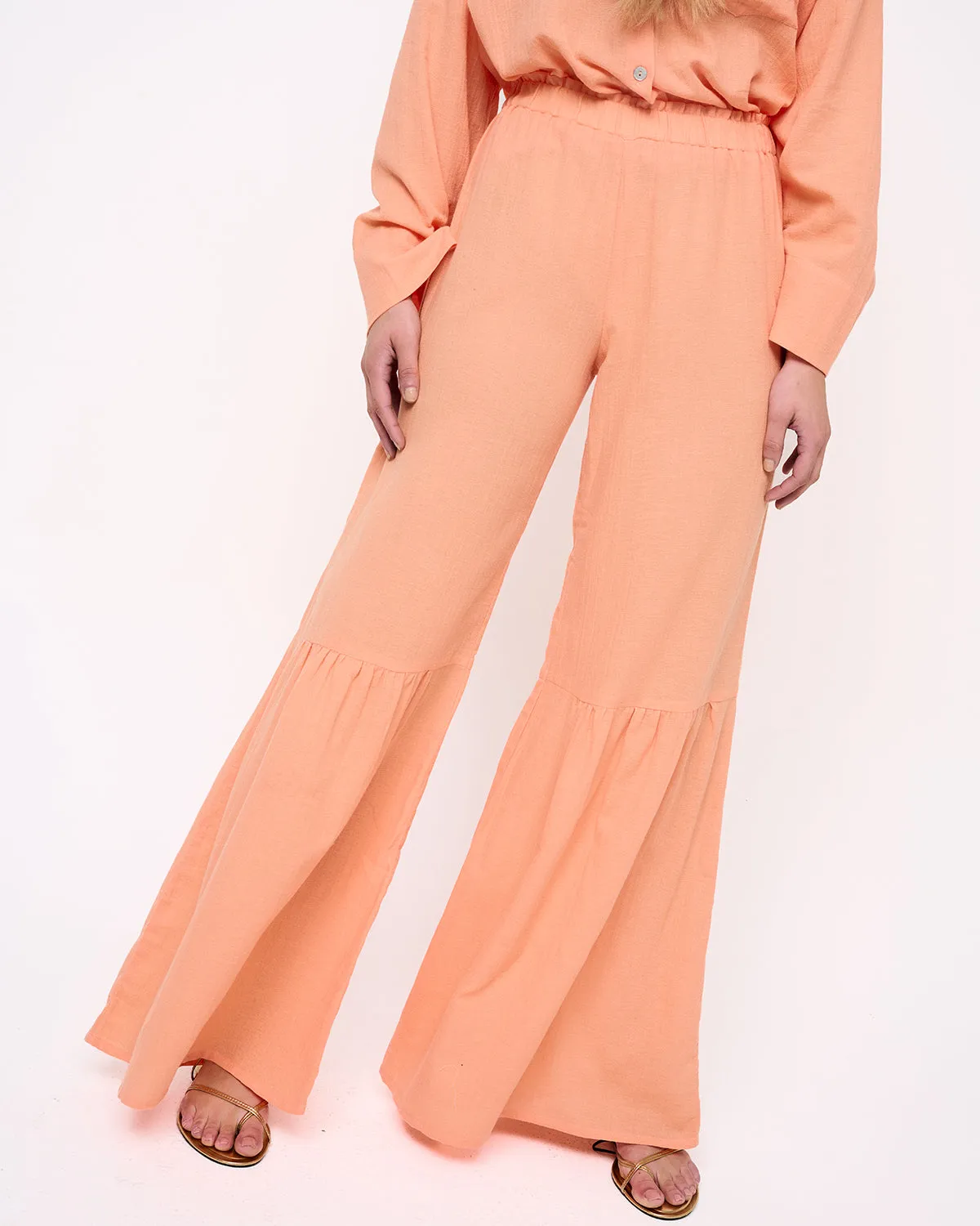 Flared Trousers Peach