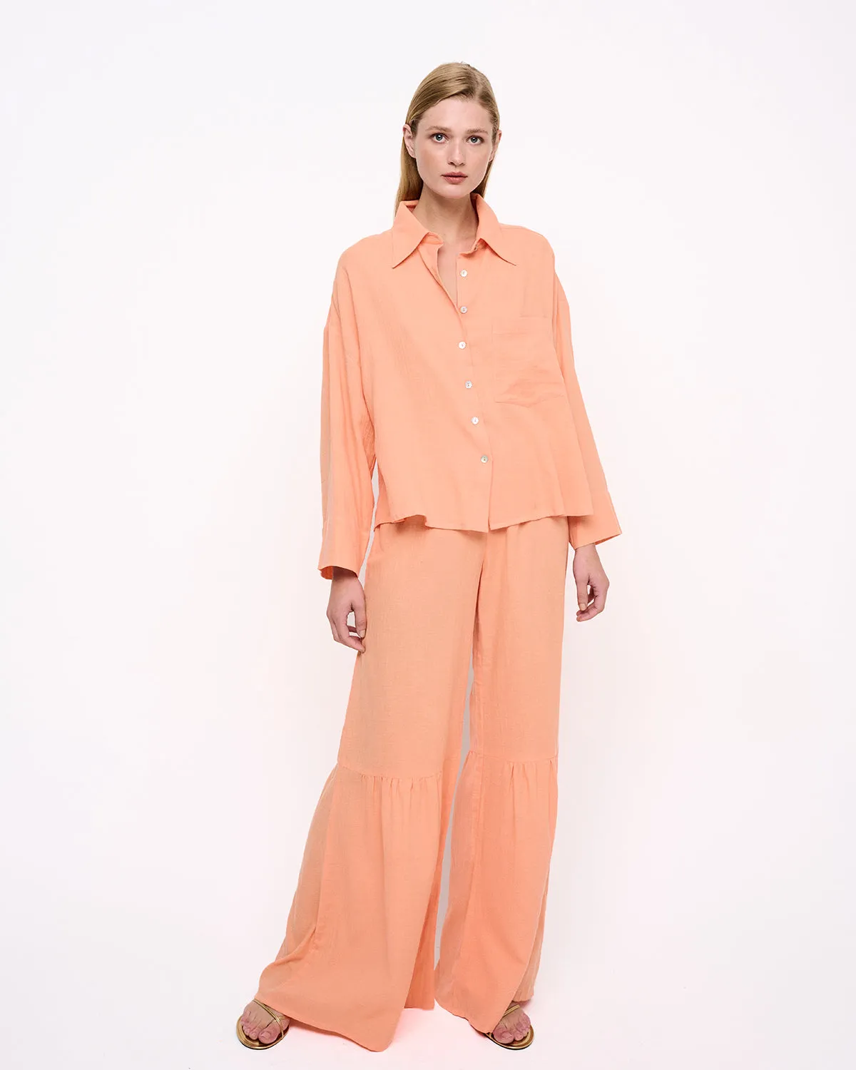 Flared Trousers Peach