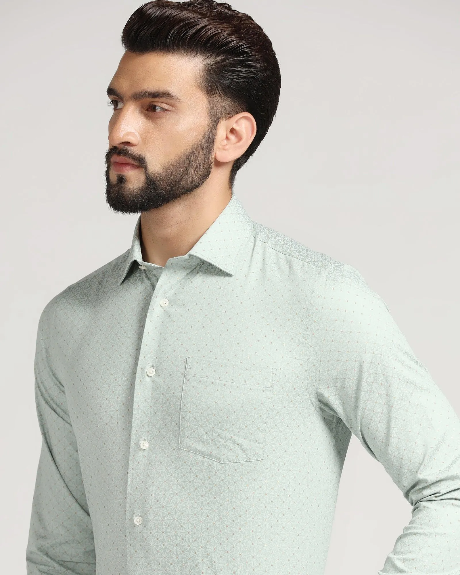 Formal Green Printed Shirt - Paris