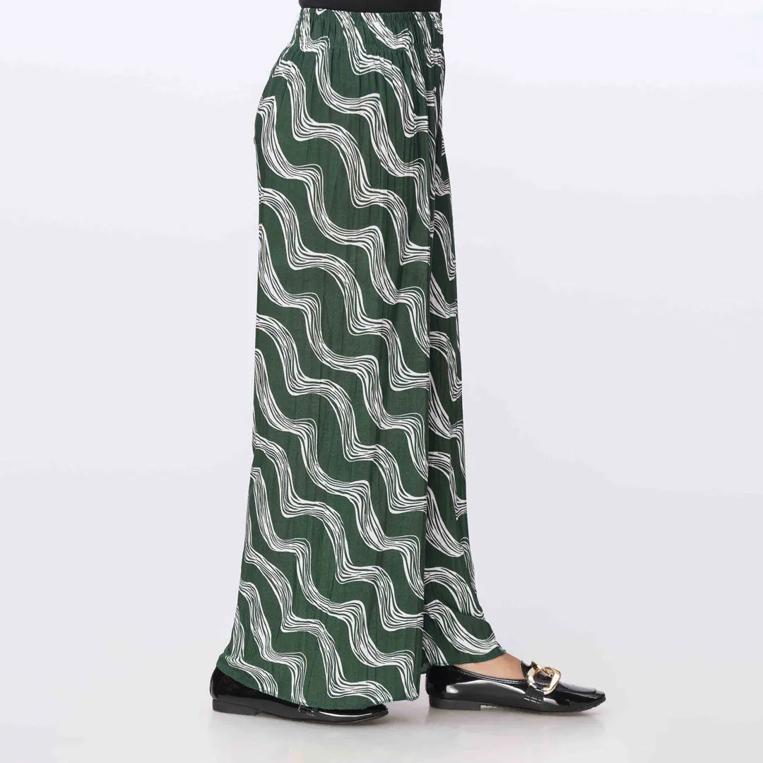 Green Printed Jersey Straight Trouser PW3572