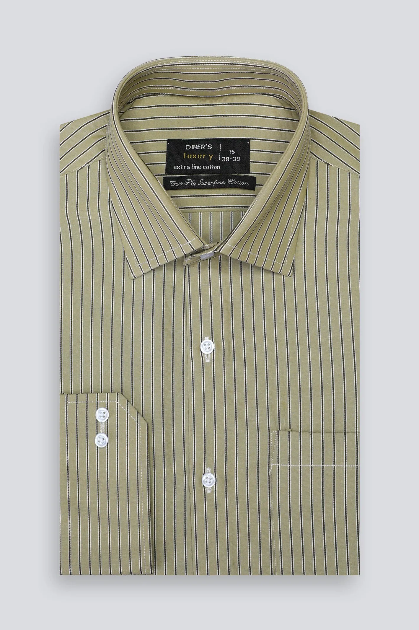 Green Stripe Formal Shirt