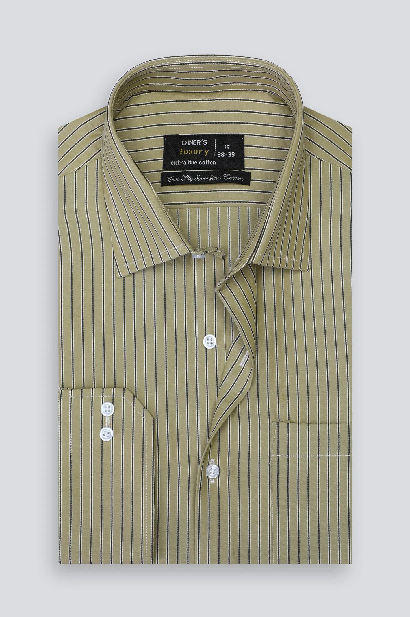 Green Stripe Formal Shirt