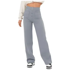 Greta Pants - High Waist Elastische Hose mit weitem Bein Eleganz