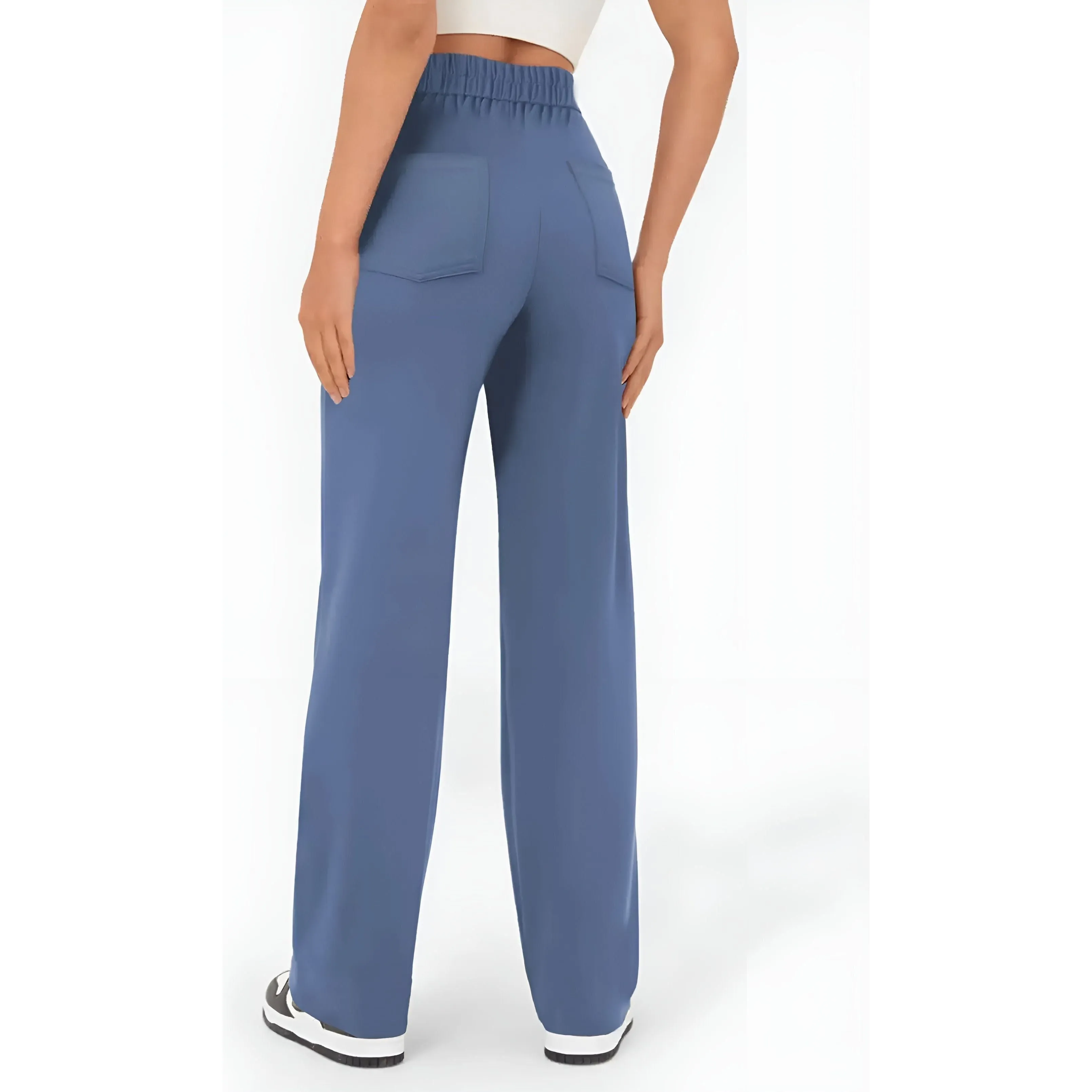 Greta Pants - High Waist Elastische Hose mit weitem Bein Eleganz