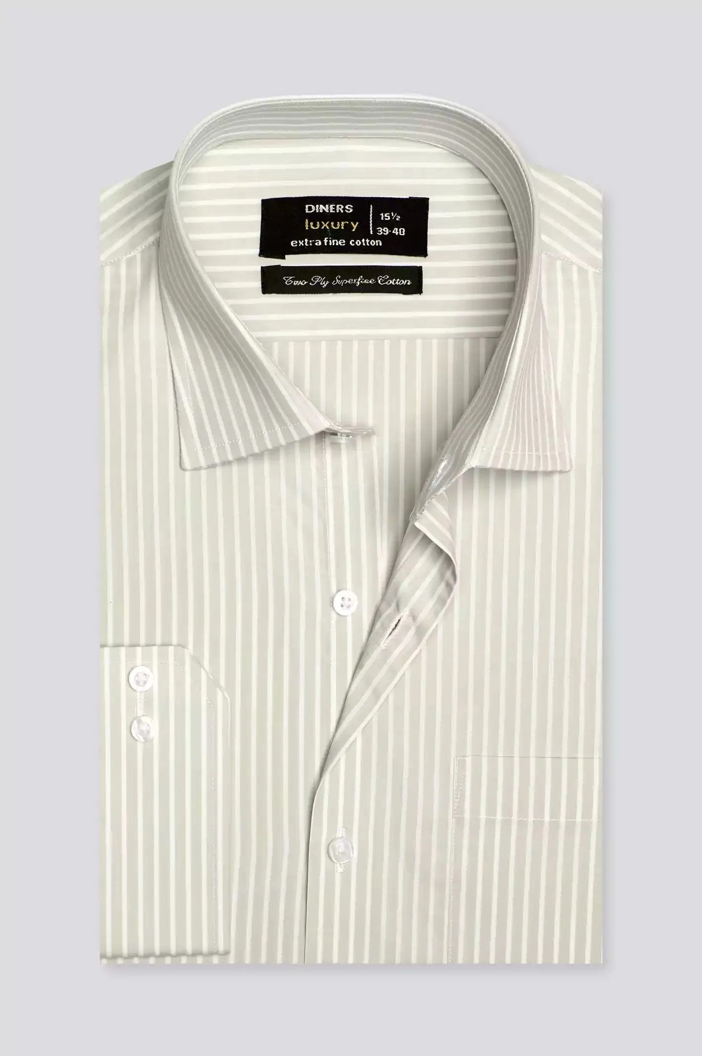 Grey Pencil Stripe Formal Shirt