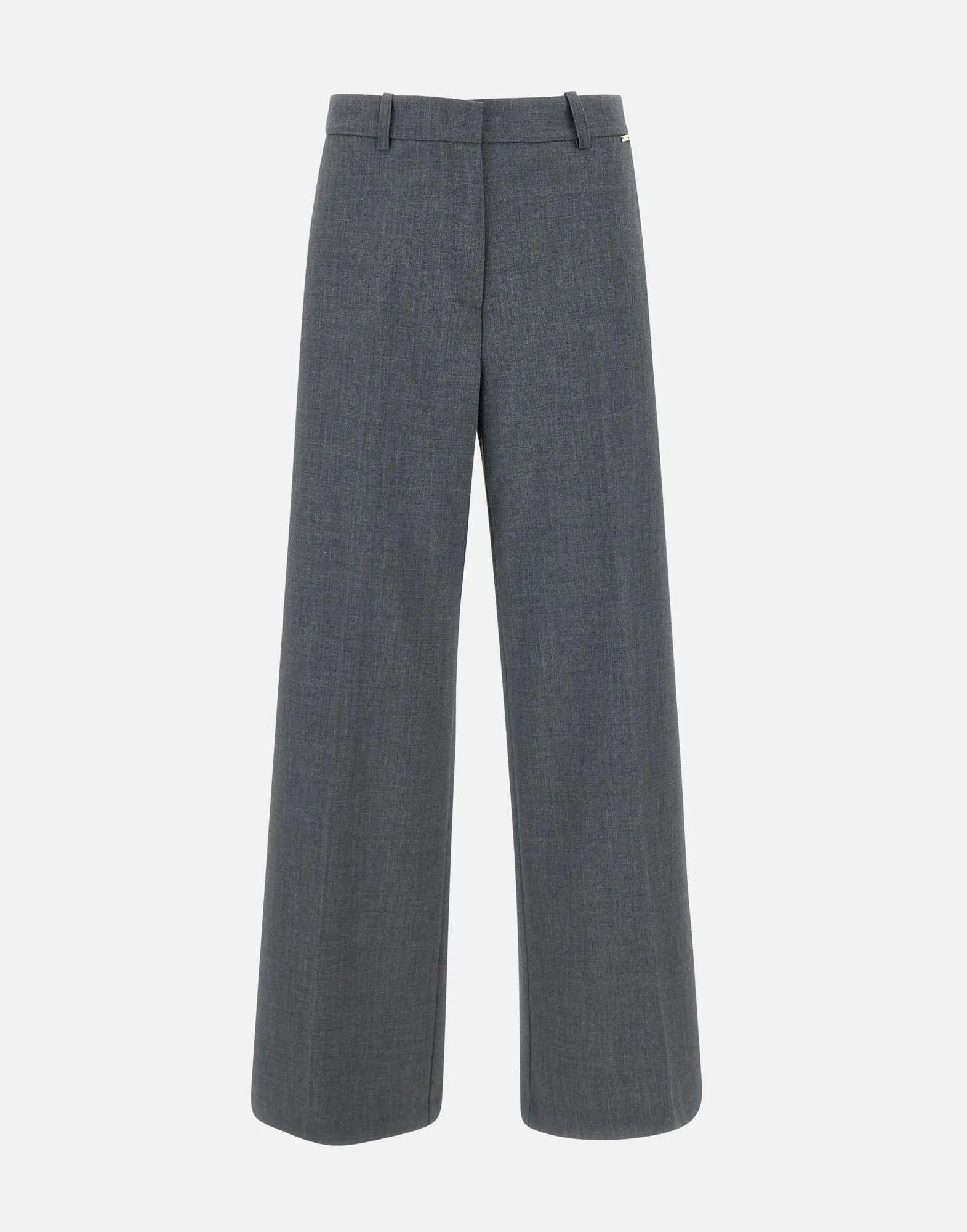 Grey Stretch Viscose Crepe Trousers