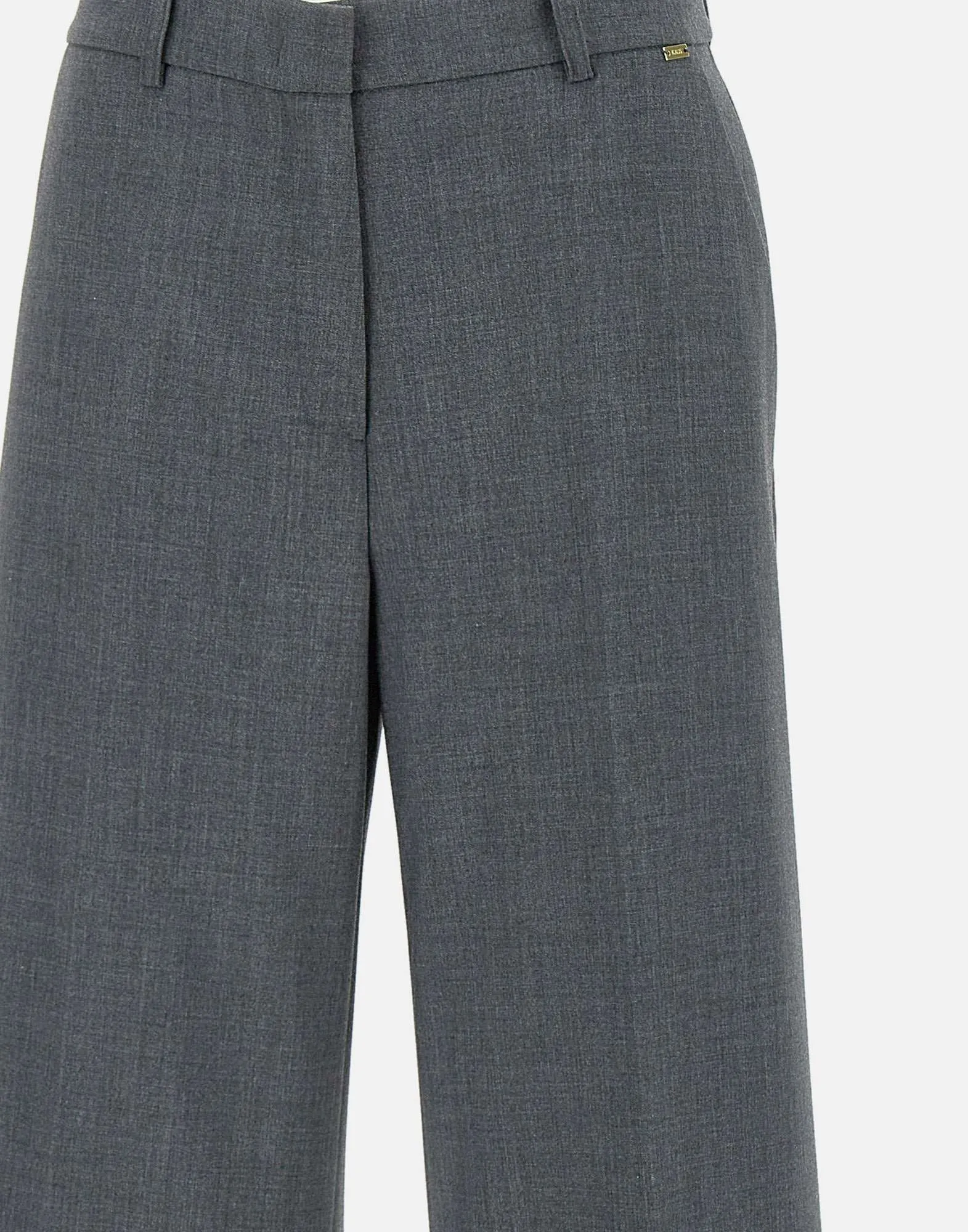 Grey Stretch Viscose Crepe Trousers