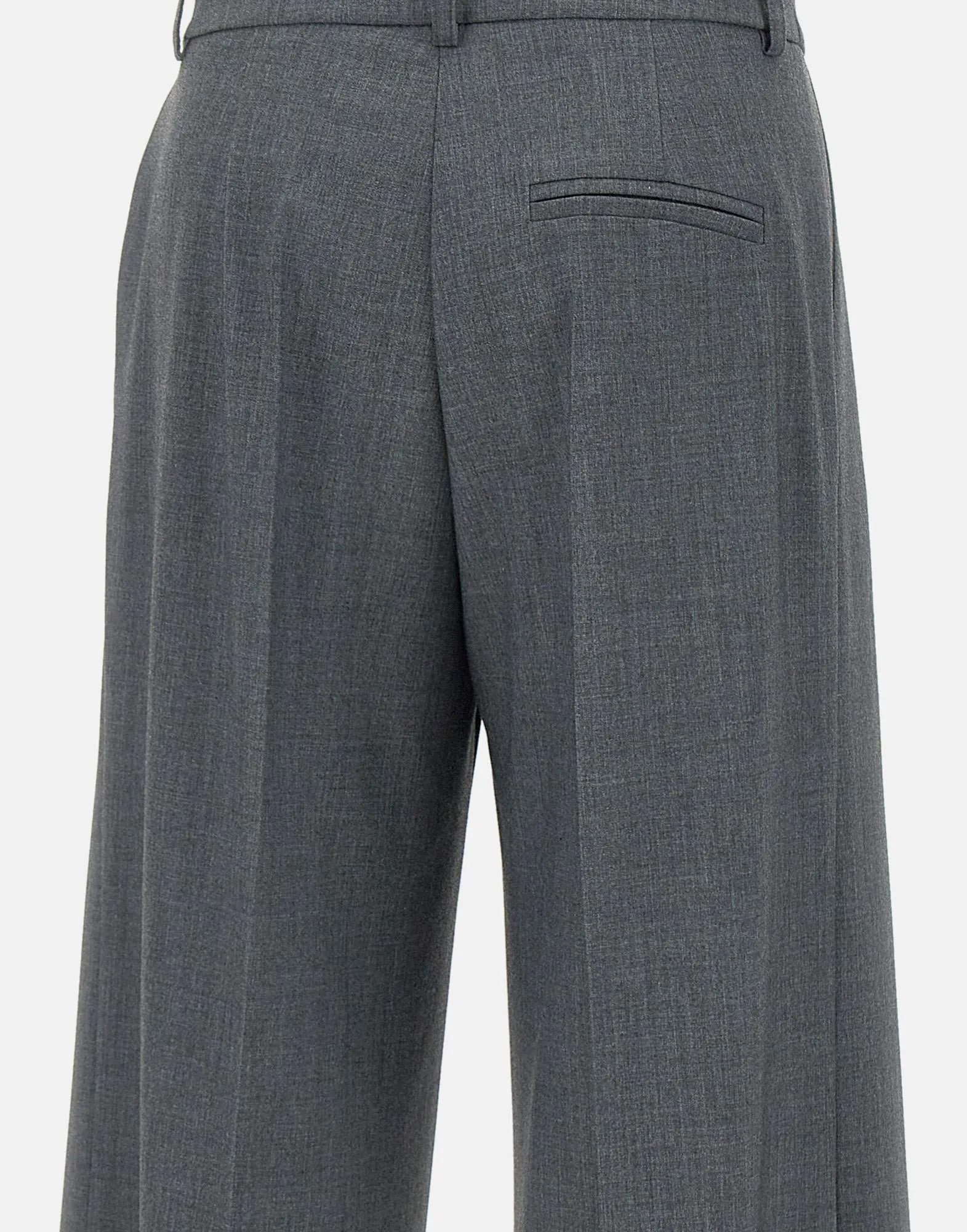 Grey Stretch Viscose Crepe Trousers