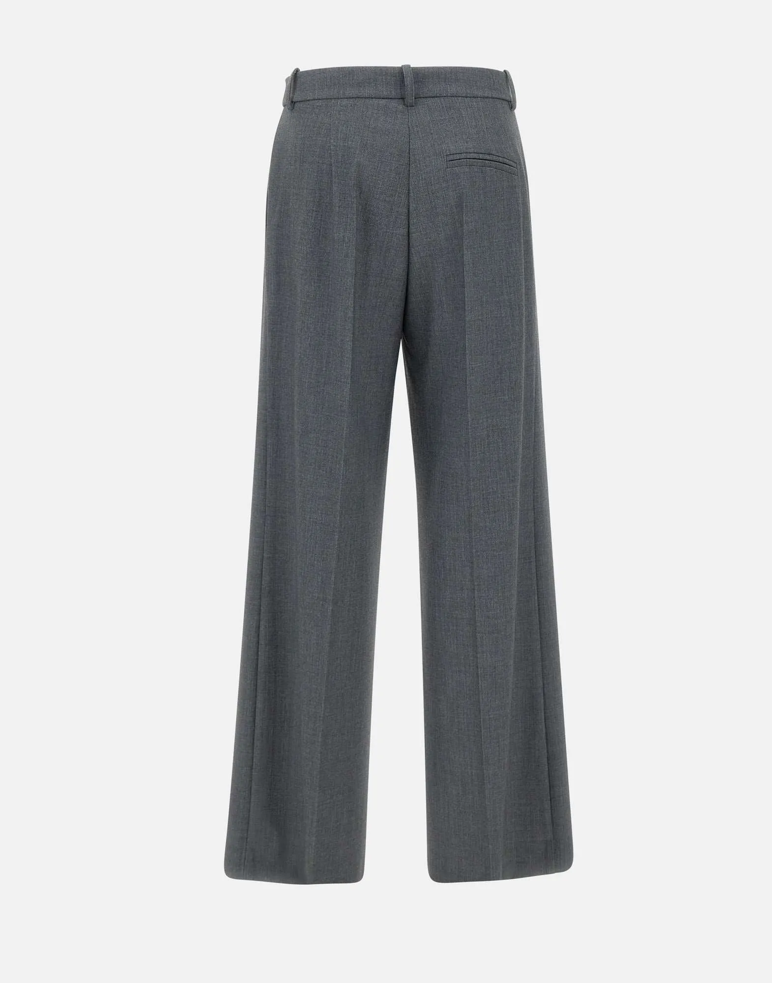 Grey Stretch Viscose Crepe Trousers