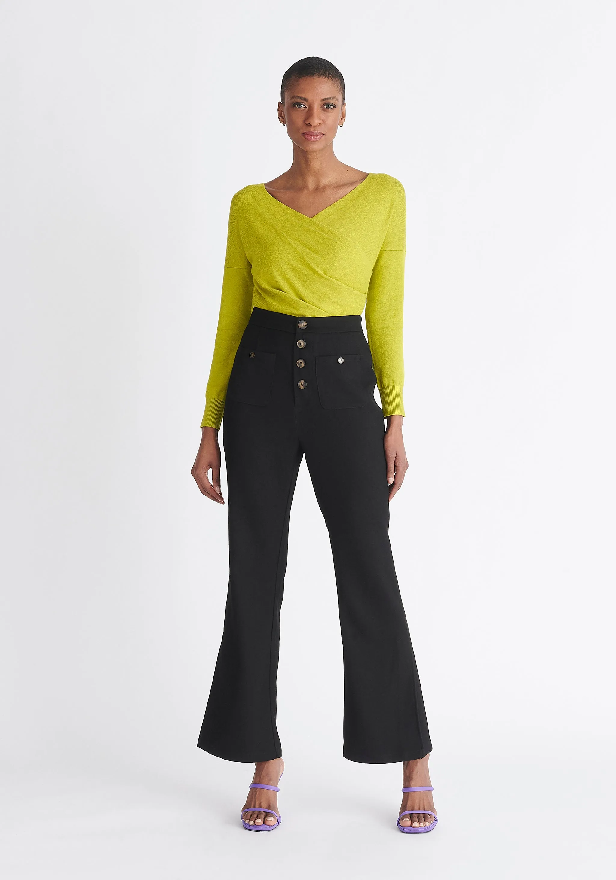 High Waist Flare Trousers