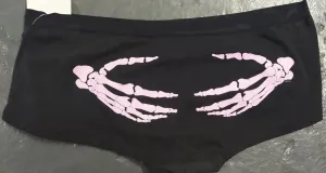 HOT PANTS PINK SKELETON HANDS